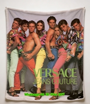 Versace Jeans Couture Vibrant Multicolor Print Flannel Throw Blanket Luxury Sofa Cover Blanket IMG_1727